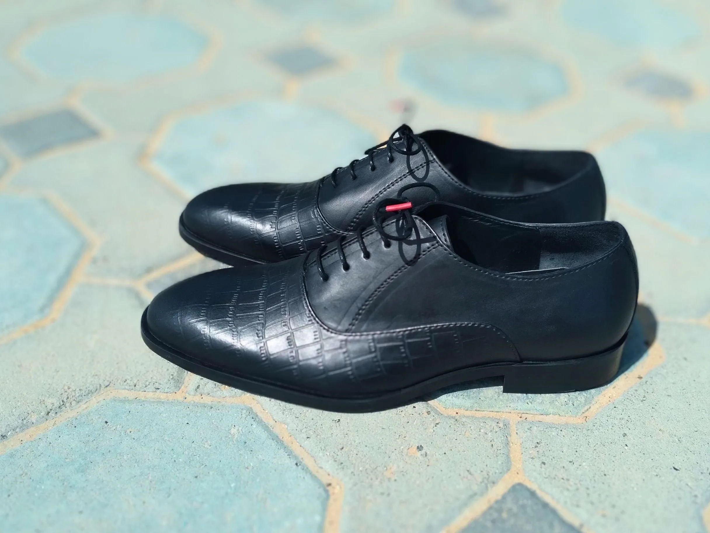 Oxford Shoes Genuine Leather Plain toe Black