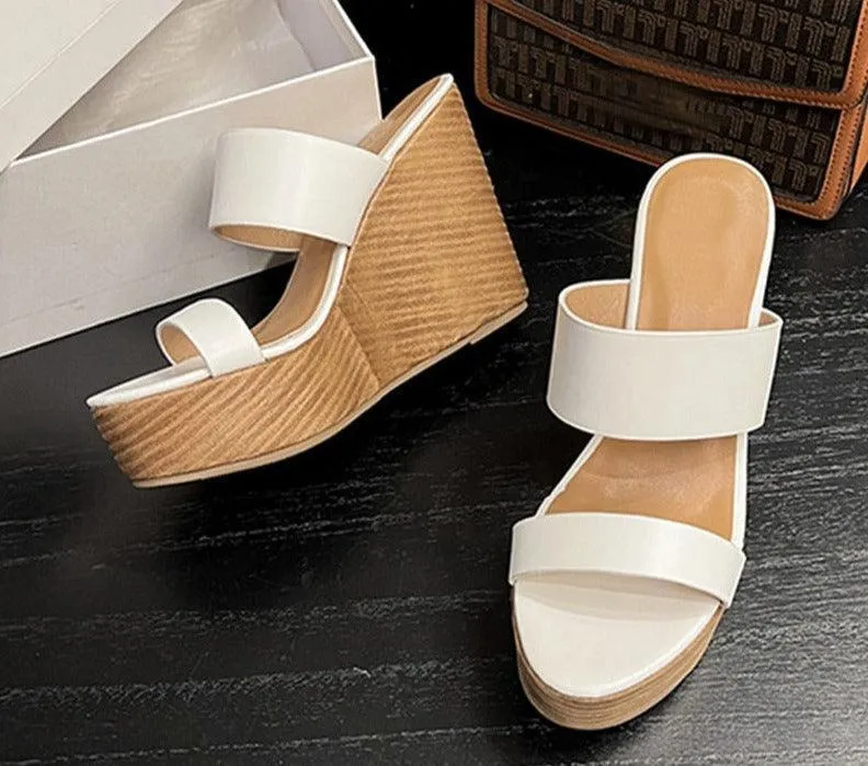 Peep Toe Wedge Sandal Shoes