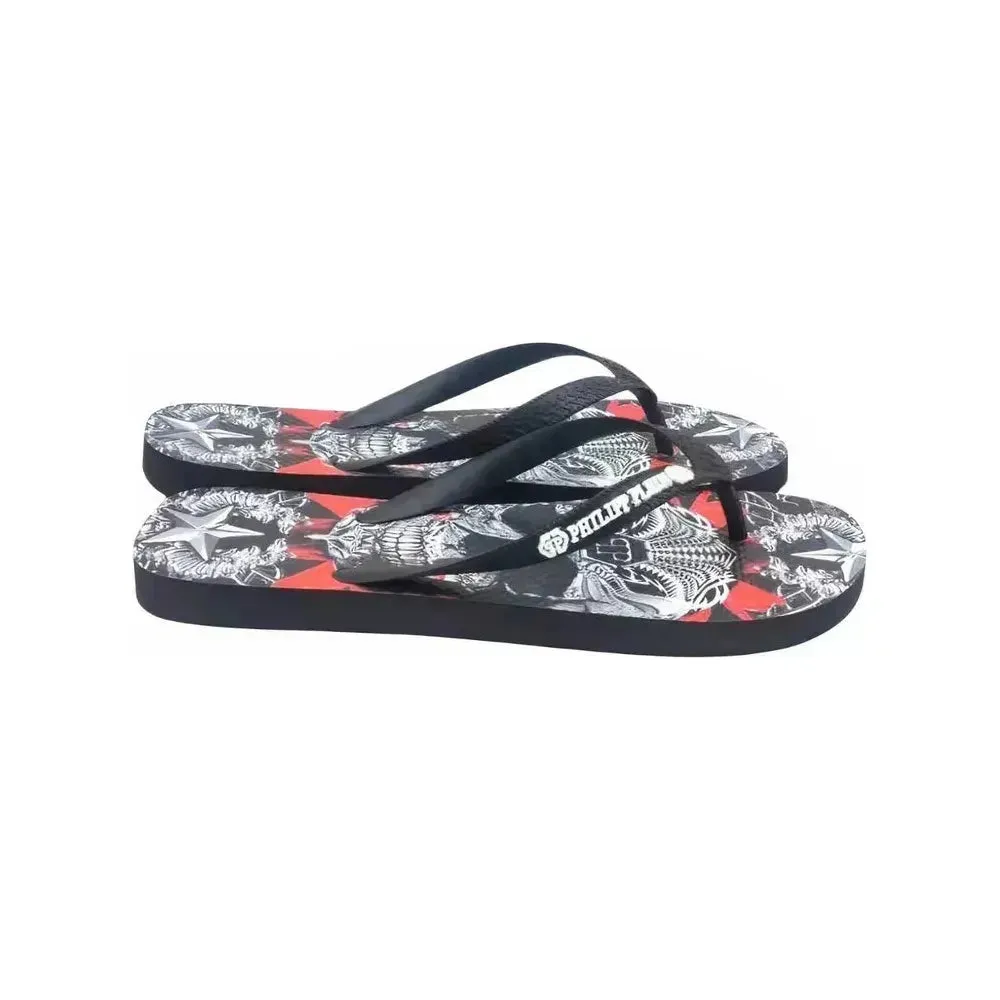 Philipp Plein Multicolor Graphic Flip Flops for Women