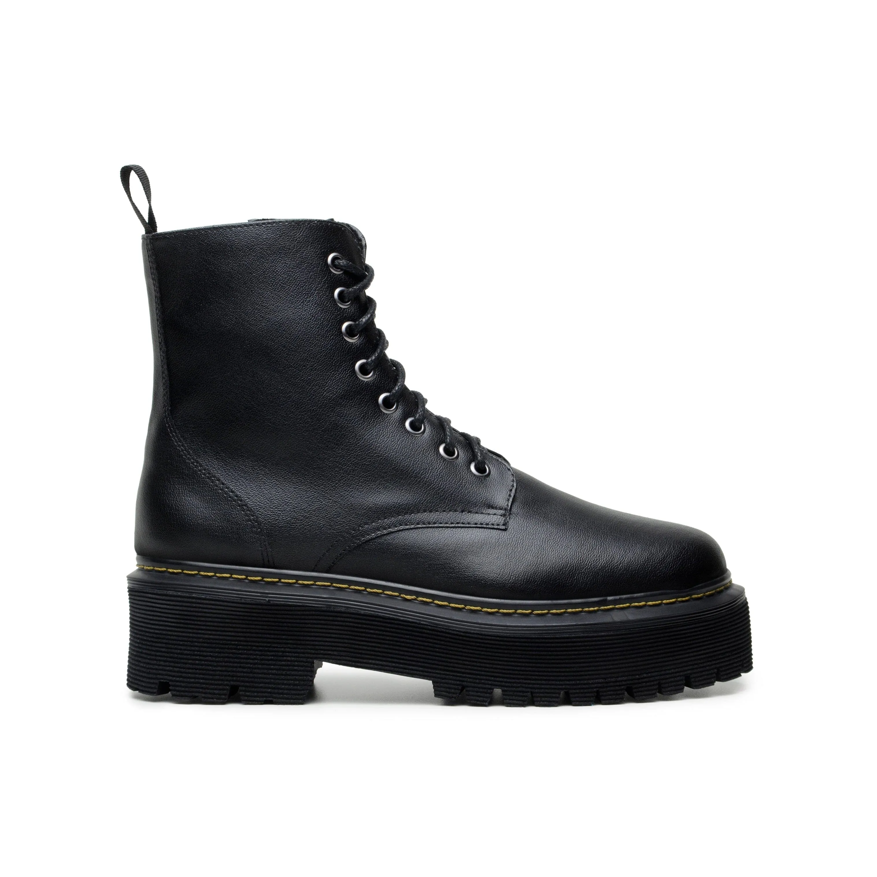 'Quinn' corn-leather  boot with stacked sole by Zette Shoes - black