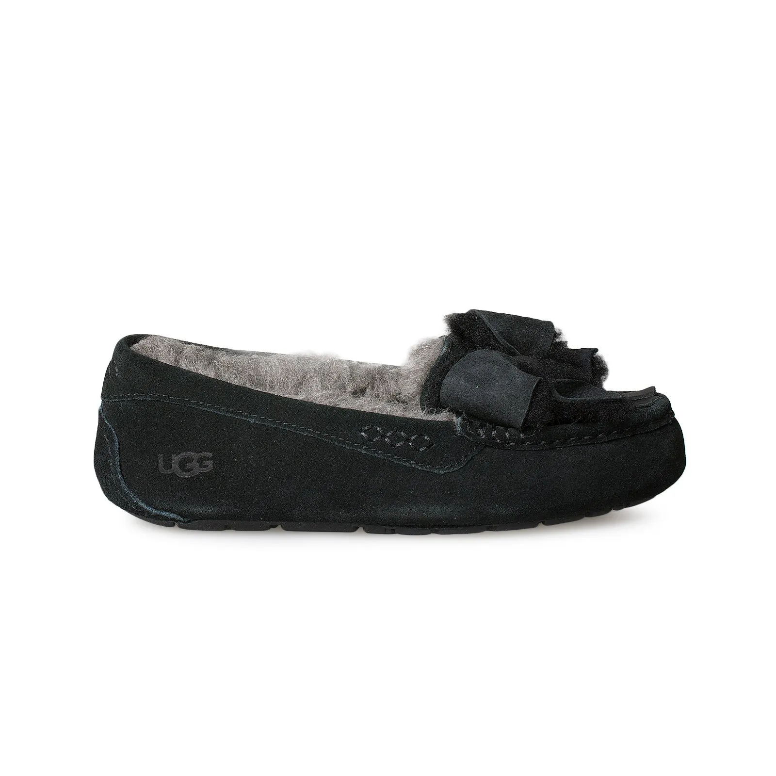 UGG Ansley Bow Black Slippers - Women's