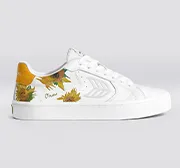 VGM SALVAS White Leather Sunflowers Sneaker Women