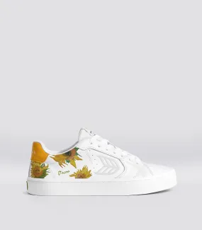 VGM SALVAS White Leather Sunflowers Sneaker Women