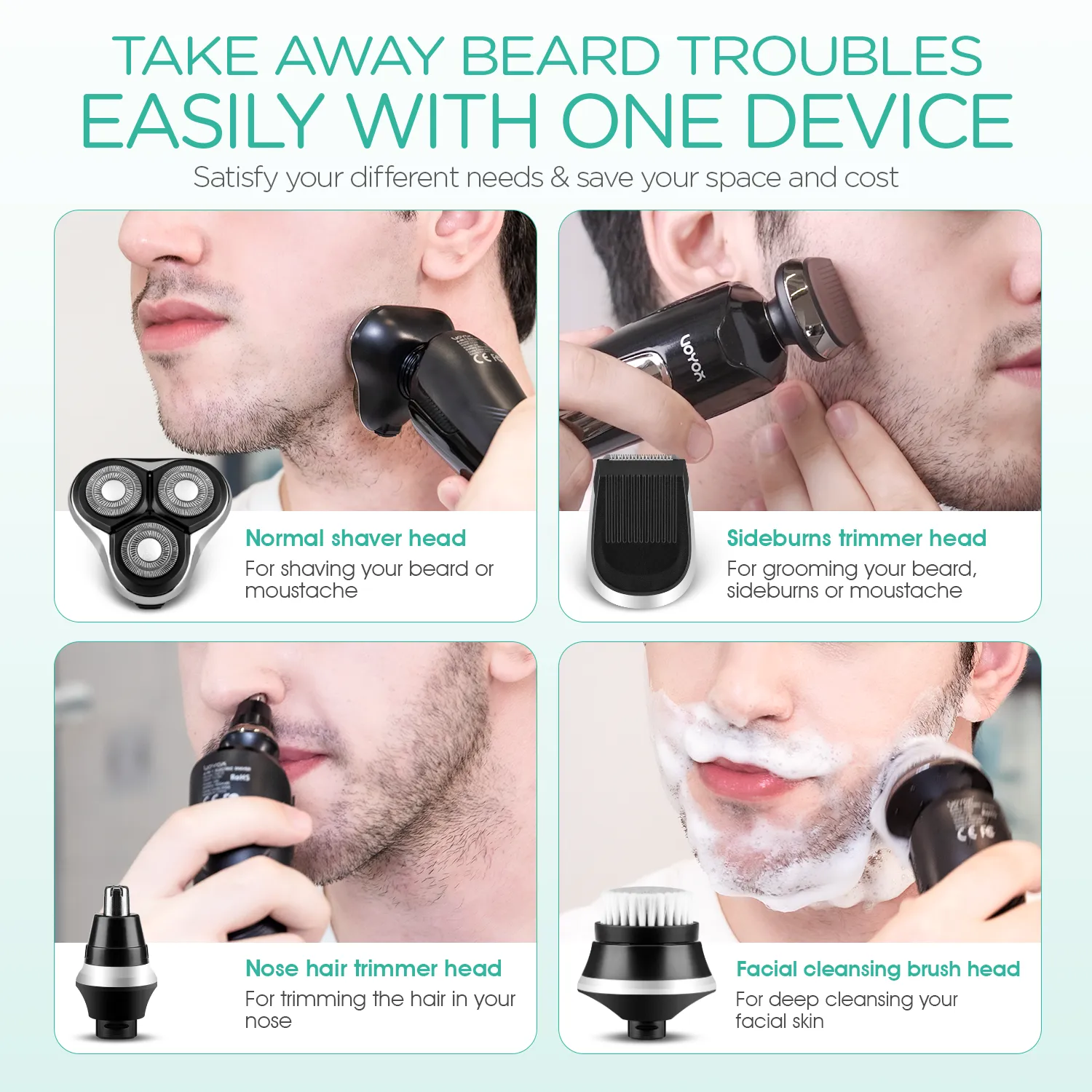 VOYOR Electric Beard Trimmer TX410