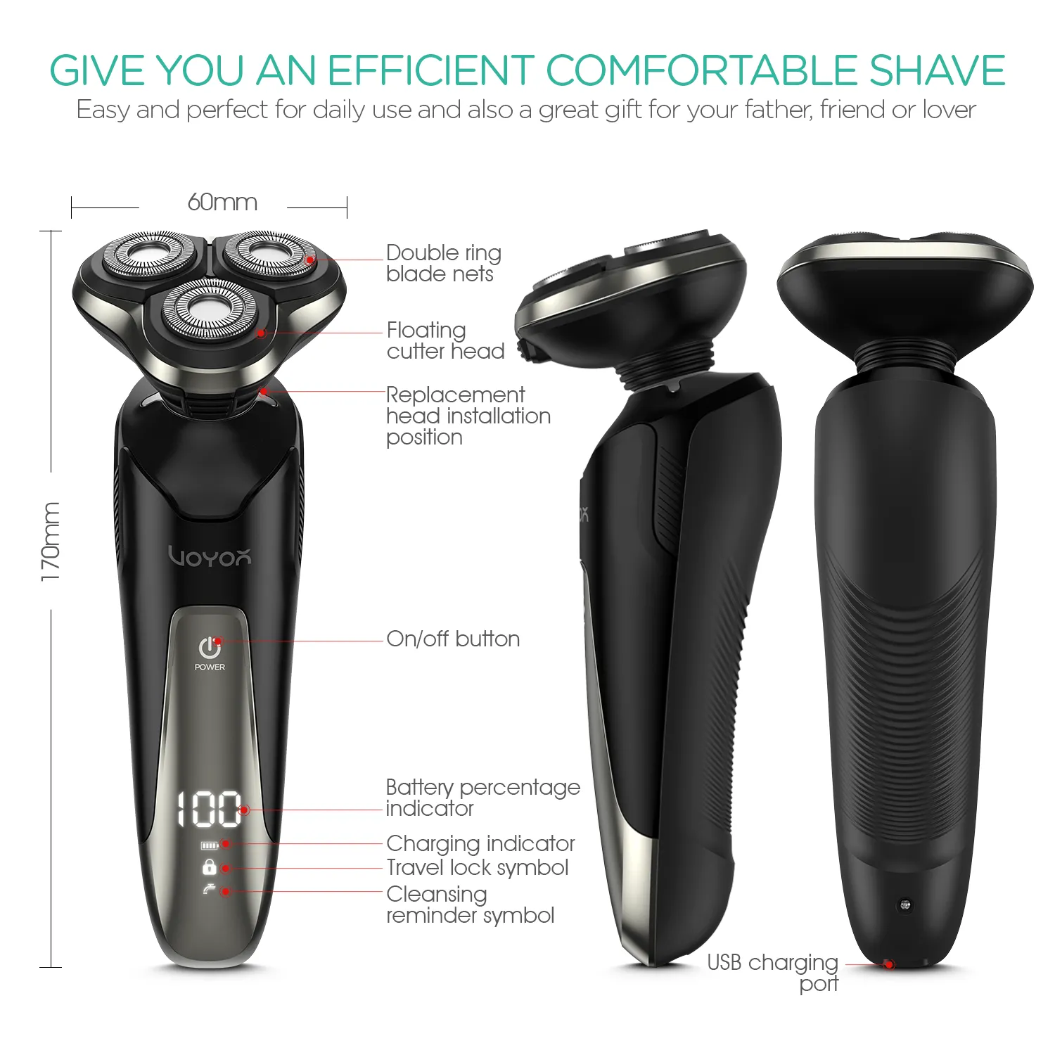 VOYOR Electric Beard Trimmer TX410