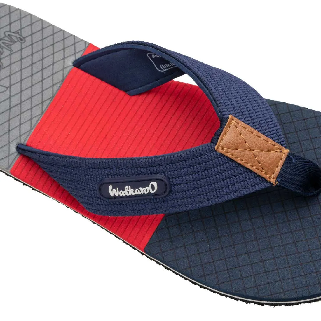 Walkaroo Men Printed Thong Flip Flop  - WC4225 Navy Blue Red