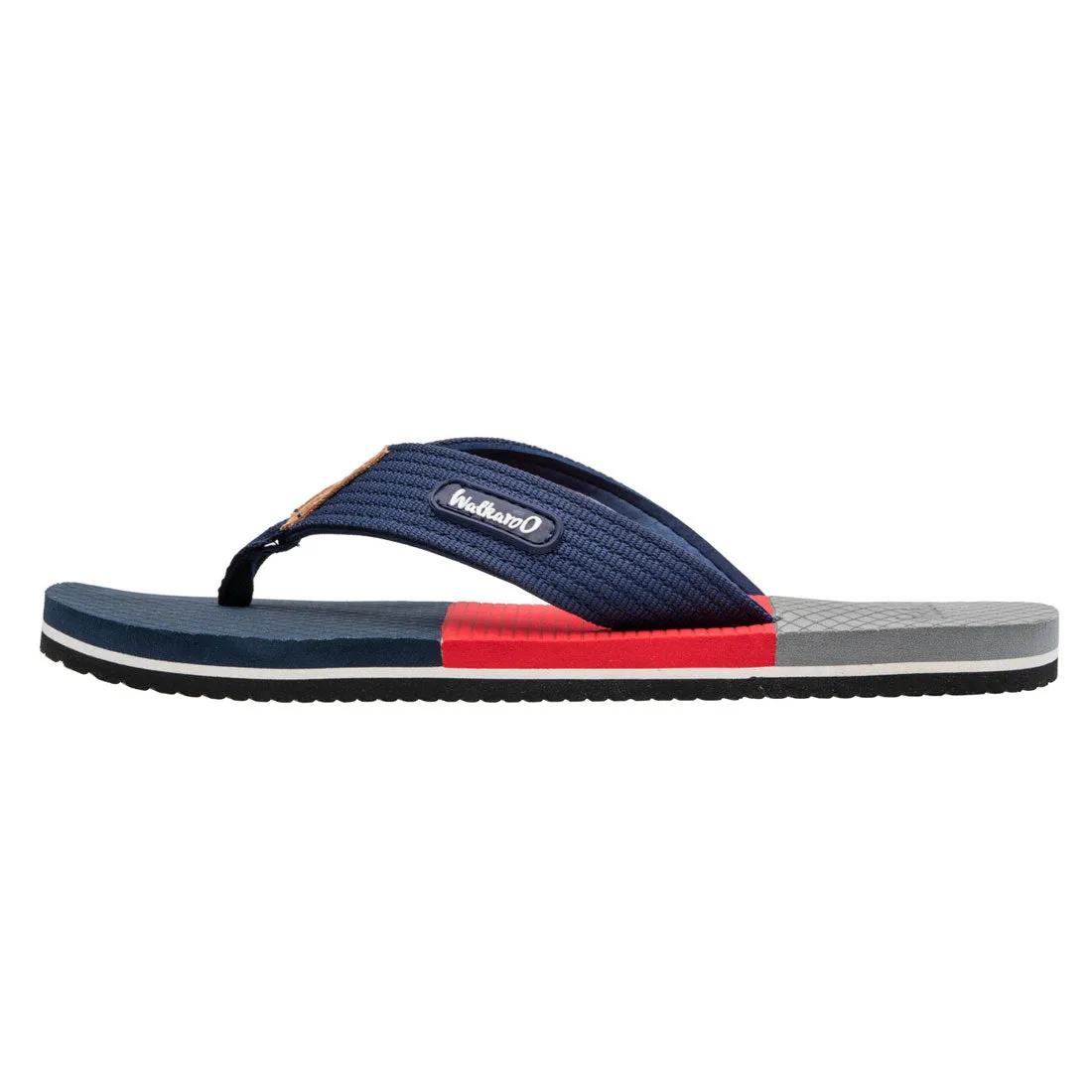 Walkaroo Men Printed Thong Flip Flop  - WC4225 Navy Blue Red