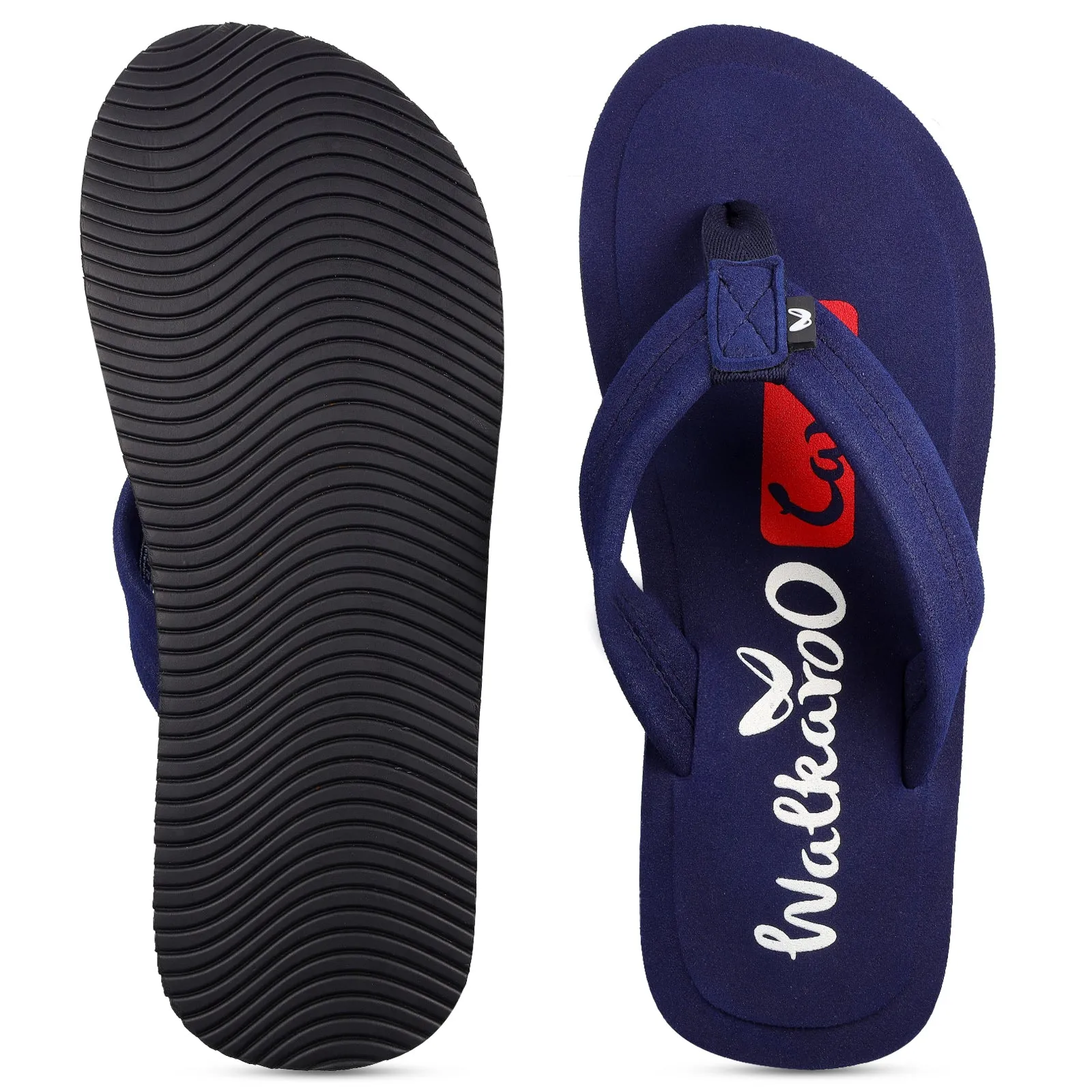 Walkaroo Men Solid Care Plus Flip-Flop  - WH3807 Navy Blue