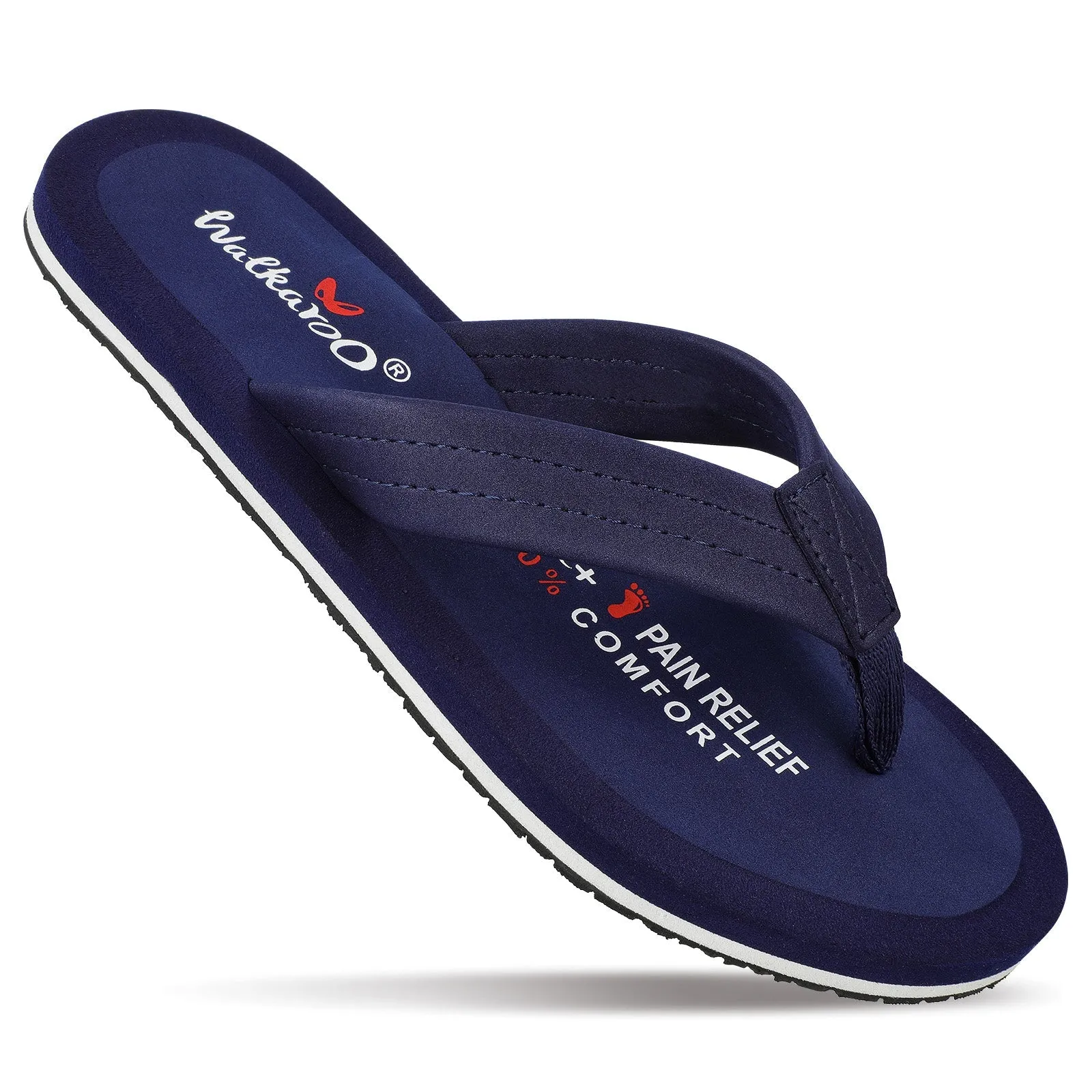 Walkaroo Men Solid Care Plus Flip-Flop  - WH3810 Navy Blue