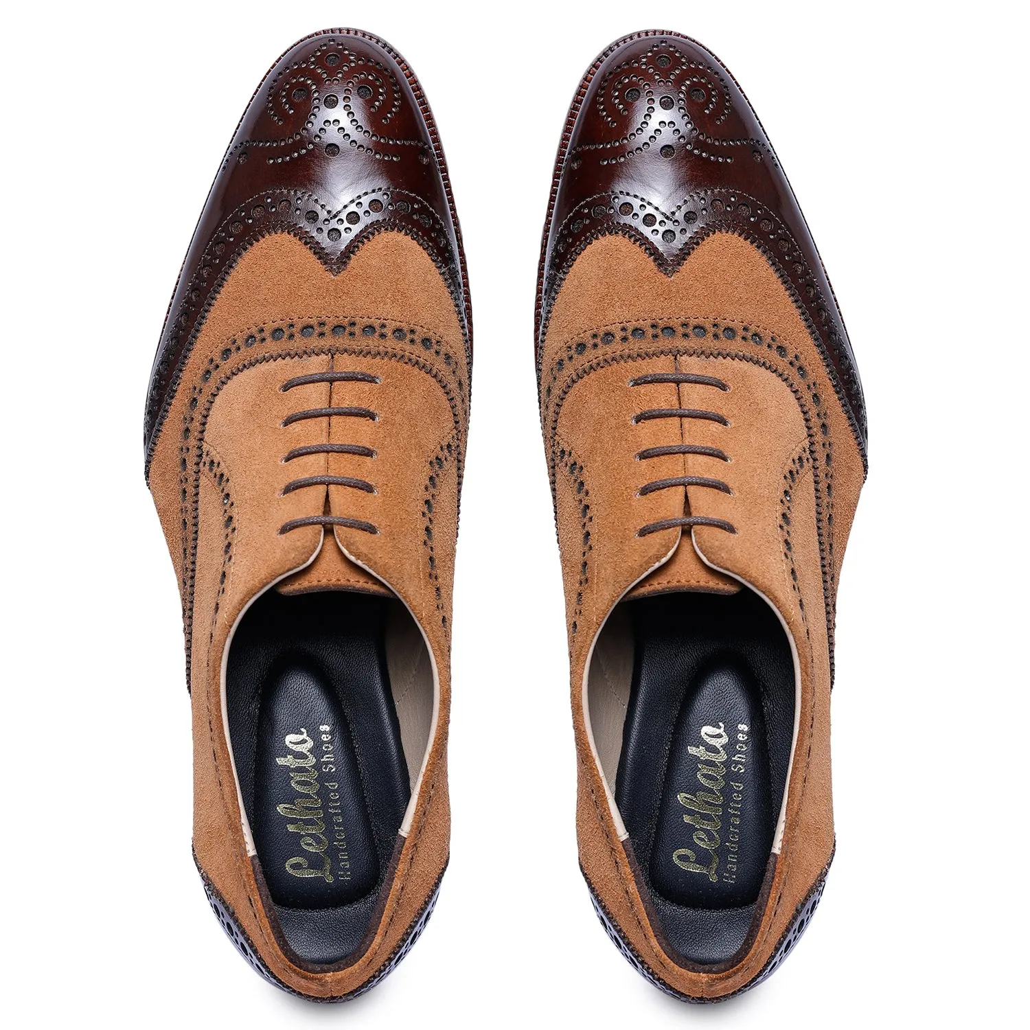 Wingtip Brogue Oxford- Tan Suede