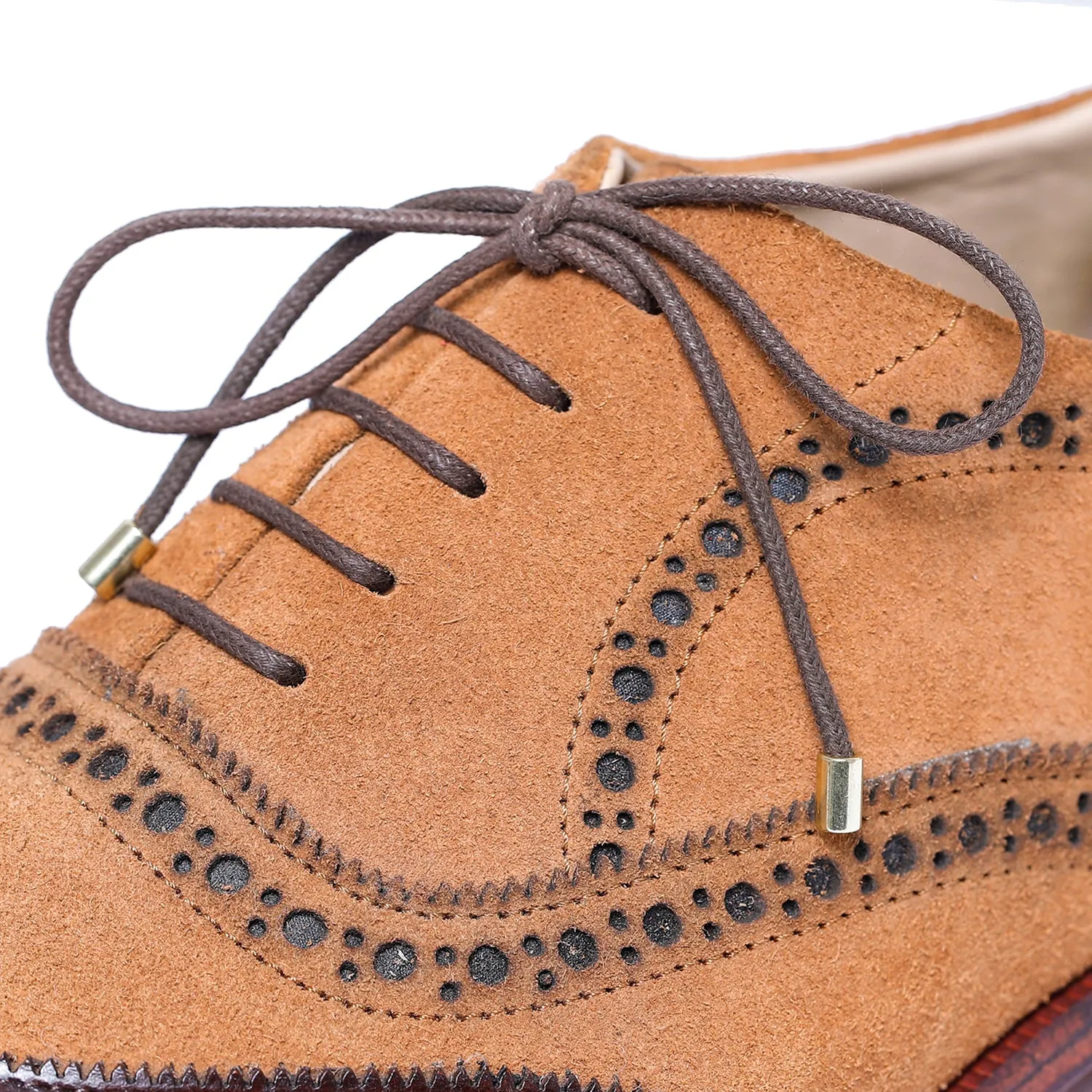 Wingtip Brogue Oxford- Tan Suede