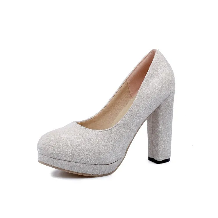 Women's Suede Platform Pumps High Heels