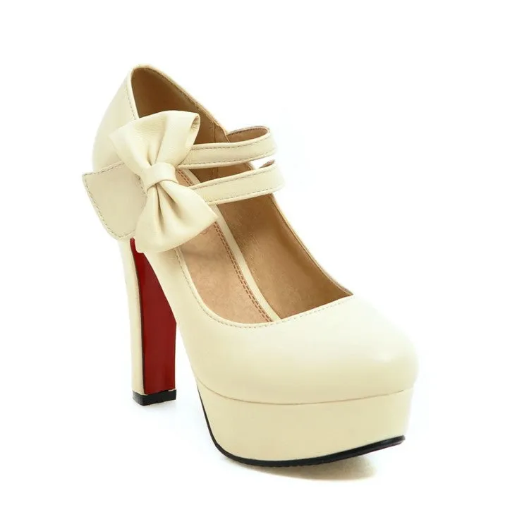 Women'sWomen's Bowtie Platform Pumps High Heels Shoes